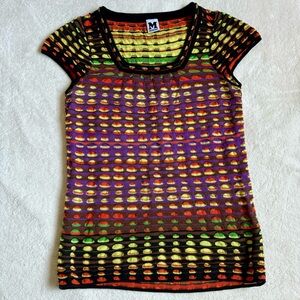 Missoni Colorful Striped Short Sleeve Top, purchased and never worn.